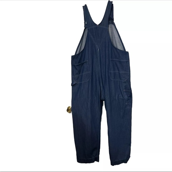 Blue Denim BIB OVERALLS Montgomery Ward VINTAGE 70 S USA Made Men's Size 50 X 30 - Picture 2 of 16